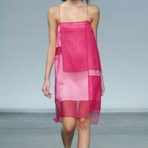 NWT Helmut Lang 90's Chintzed Organza Silk Dress